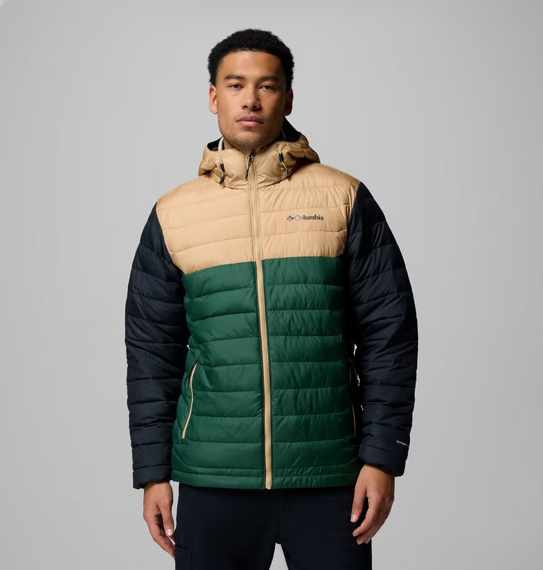 Men’s Powder Lite™ II Hooded Insulated Jacket Navy Forest green
