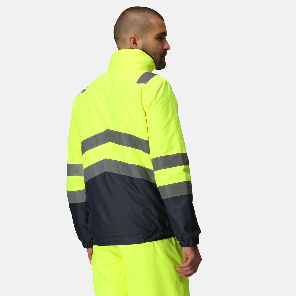 Waterproof Hi-Vis Bomber Jacket - Orange, Yellow